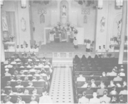 Pontifical Mass celebrated by Bishop Matthew F. Brady, October 12, 1958