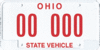 State vehicle license plate used in Ohio
