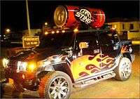 Sting Energy Drink's Hummer traveling down the streets of Karachi, Pakistan