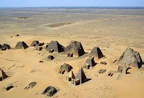 At Meroë, pyramids of the Kushite rulers