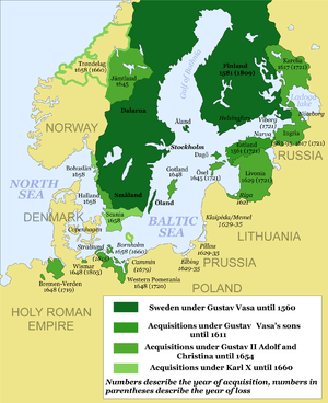 historical map of the Swedish Empire