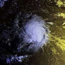 Satellite image of the relatively weak Tropical Storm Alex