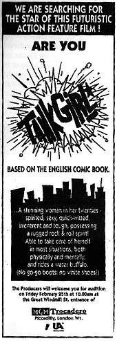 A black and white newspaper advertisement, with the main text "Are You Tank Girl"