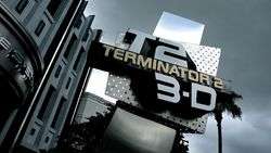 Terminator 2 in 3D sign in front of the entrance to the Universal Studies in Florida