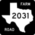Farm to Market Road 2031 marker