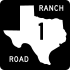 Ranch Road 1 marker