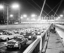 Traffic near Cobo Hall from the 1960 Detroit Auto Show where Hart Plaza is located today