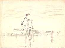 A sketch of a treadle pump .