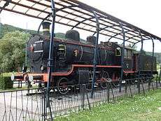 The steam locomotive parked in Trebnje, Sevnica