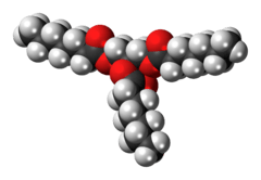 Space-filling model of the triheptanoin molecule