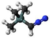Ball-and-stick model of the trimethylsilyldiazomethane molecule