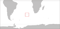 Location of Tristan da Cunha in the South Atlantic Ocean