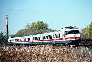 Amtrak RTL Turboliner at East Rochester, New York in 1983