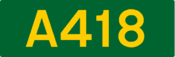 A418 road shield