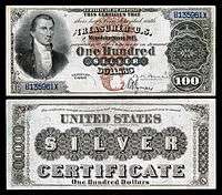 $100 Silver Certificate, Series 1880, Fr.340, depicting James Monroe