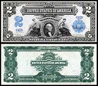 $2 Silver Certificate, Series 1899, Fr.249, depicting George Washington
