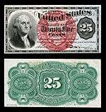 Twenty five-cent fourth-issue fractional note
