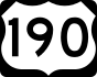 U.S. Route 190 marker