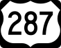 US Highway 287 marker