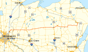 US 8 runs east–west from East central Minnesota to the Upper Peninsula Michigan and across Northern Wisconsin