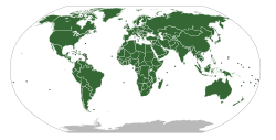 Map showing the member states of the United Nations