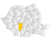 Map of Romania highlighting Vâlcea County