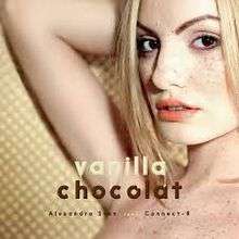 The cover shows Alexandra Stan's skin being colored in a vanilla-like skin tone; she has chocolate chips over her entire face and shoulders.