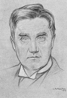 drawing of youngish man with full head of hair, clean shaven, looking towards the artist