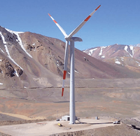 DeWind D8.2 HE 2MW wind turbine at the Veladero mine.