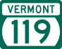 Vermont Route 119 marker