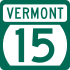 Vermont Route 15 marker