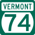 Vermont Route 74 marker