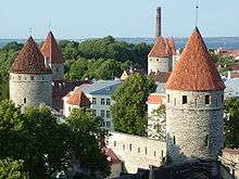Tallinn old town, the city wall.