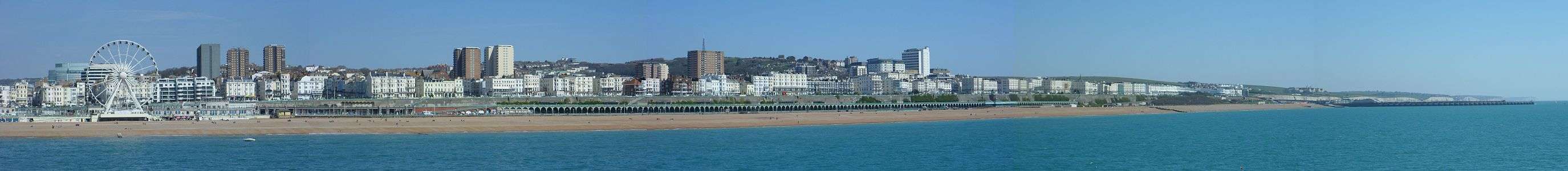 Panorama of the eastern side of Brighton seafront