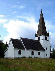 Photo de l'église de Viktoriakyrkan construite à l'intérieur de la réserve.
