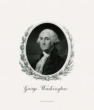 BEP engraved portrait of Washington as President.