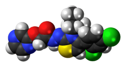 Space-filling model of the WAY-208,466 molecule