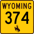 Wyoming Highway 374 marker