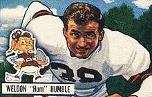 Weldon Humble on a 1951 Bowman football card