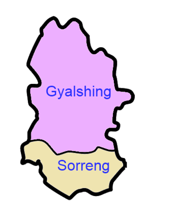 A clickable map of West Sikkim exhibiting its two subdivisions.