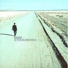An album cover showing a gravel road in a desert disappearing into the distance with a man wearing a black suit walking away along the road. The band's name is in black text in the middle of the cover with the album's name just below in white text.