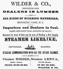 ad for lumber, coal, and steamship service