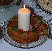 A traditional type of fruitcake