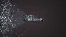 Title card for the S4C current affairs programme, Y Byd ar Bedwar