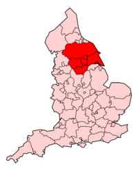 Area served by Yorkshire Ambulance Service