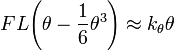 
F L \Bigg(\theta - \frac{1}{6} \theta^3\Bigg) \approx k_\theta \theta
